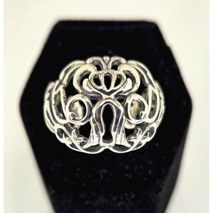 Vintage Carolyn Pollack Relios 925 Sterling Silver Filigree Domed Ring Sz 9 R002